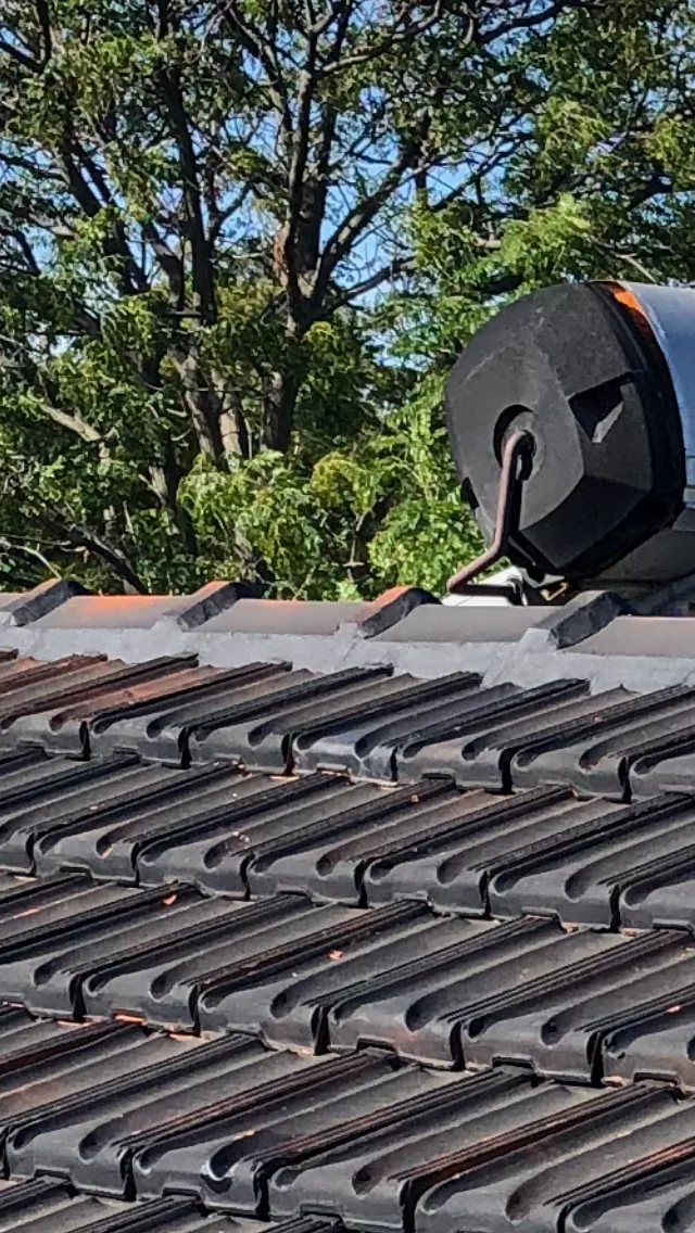 Ridge caps with fresh black flexible pointing